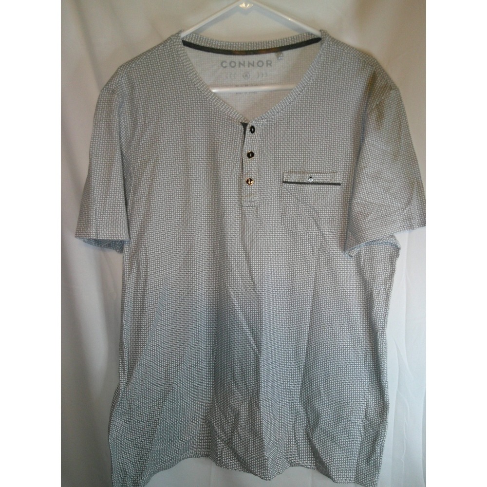 Connor Mens Casual Button Up T-Shirt Short Sleeve Patterned Top XL